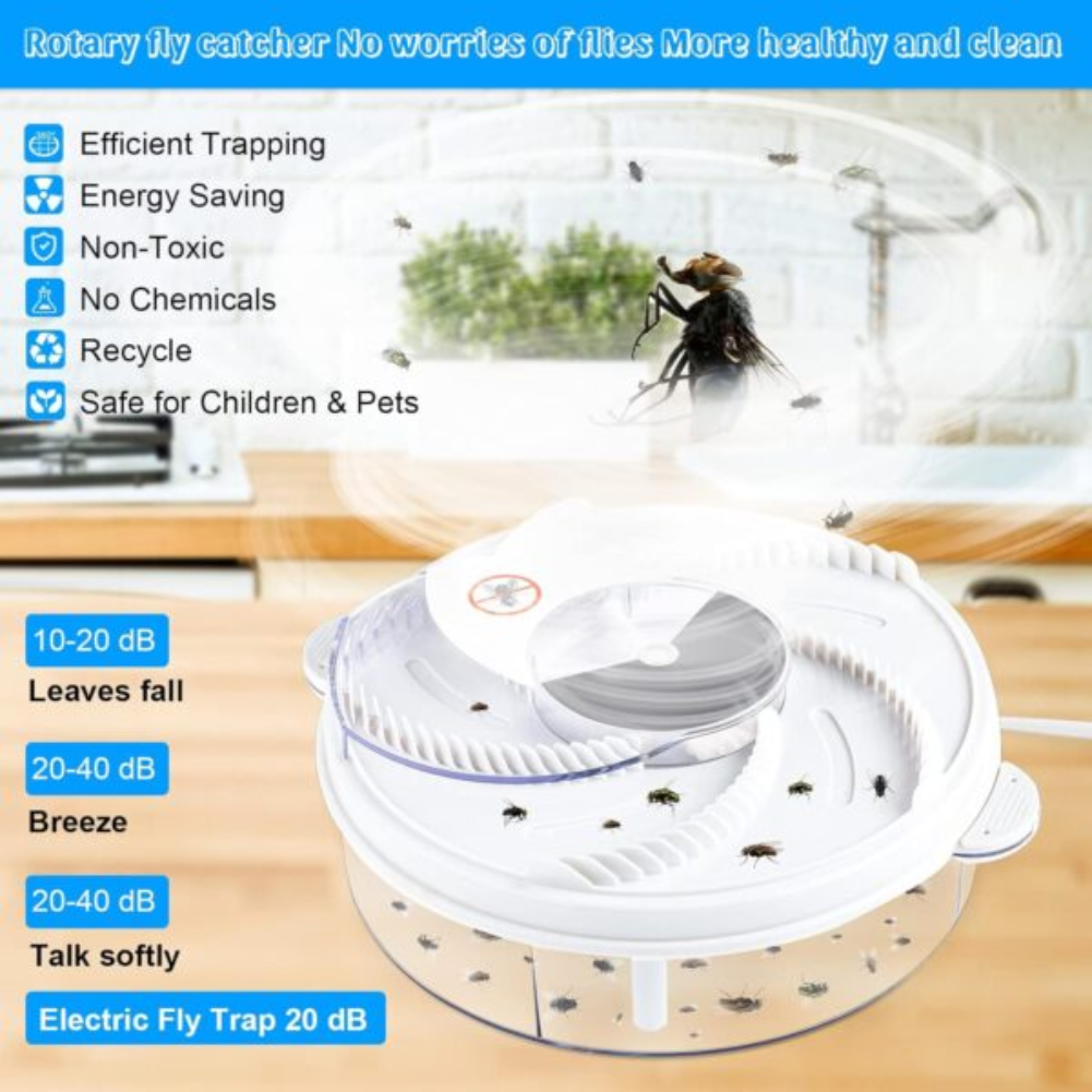 1 Electric Fly Catcher with Rotating Trap and USB Power - Image 2