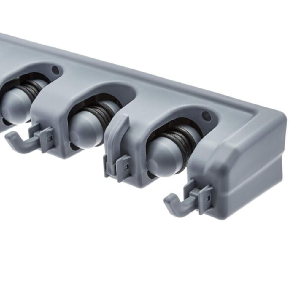 3 Wall Mount Broom Holder with 5 Slots & 6 Hooks - Image 4