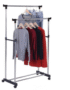 Double Pole Clothes Rack with Wheels