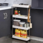 4-Layer Slim Storage Trolley with Wheels