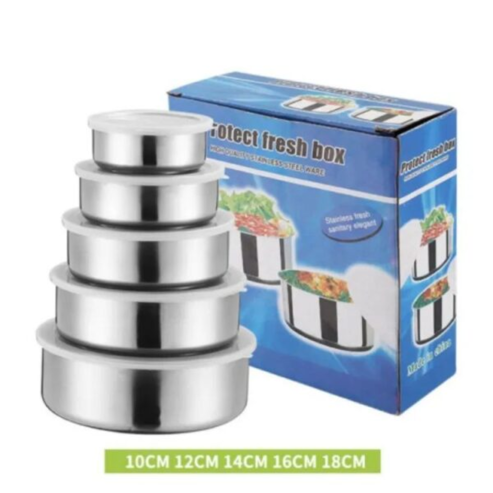 Fresh Box 5pcs Food Container Set – Airtight & Stackable Storage Fresh Box 5pcs Food Container Set