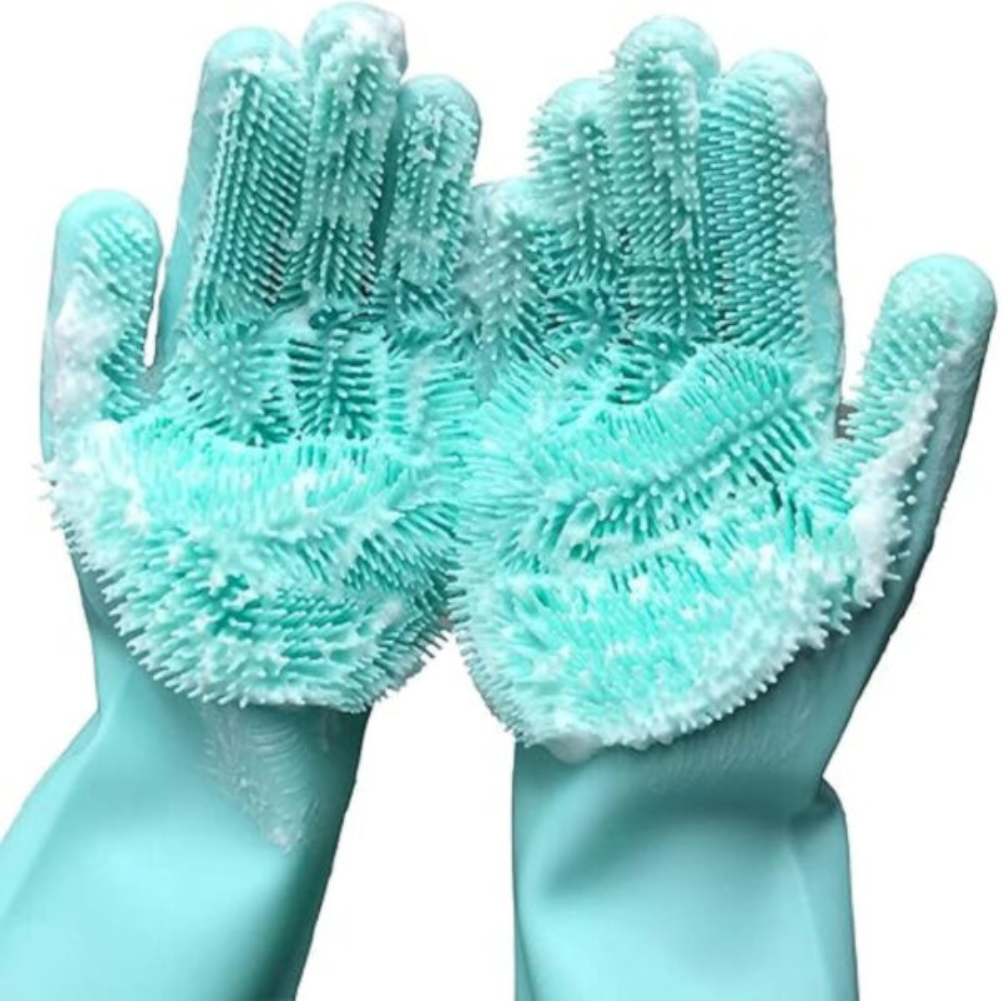 Silicone Dish Wash Gloves – Heat Resistant Multi-Purpose Cleaning Gloves Silicone Dish Wash Gloves – Multi-Purpose Cleaning and Pet Grooming Gloves
