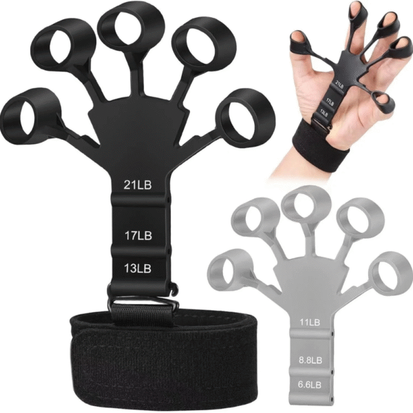 AI Finger Trainer Band with Adjustable Resistance for Strength, Dexterity, and Stress Relief