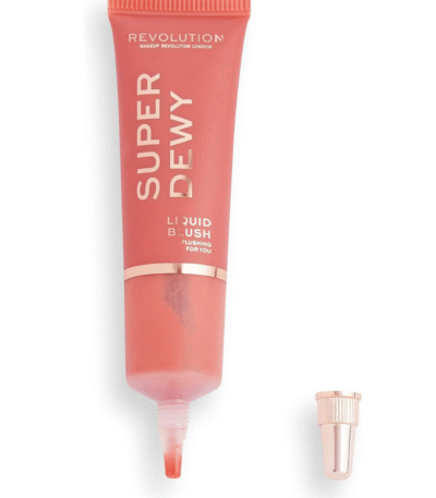 Superdewy Liquid Blush in Flushing For You (Light Rose) – product label close-up